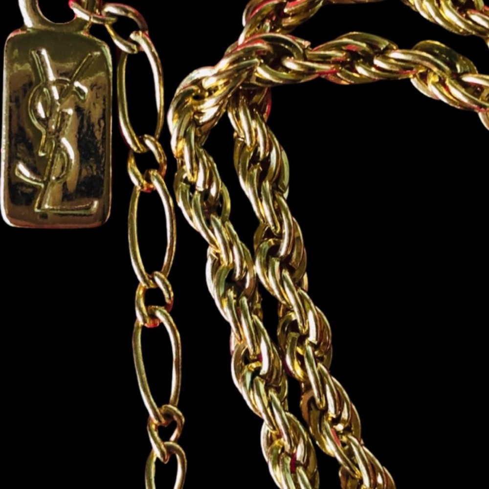 Yves Saint Laurent Gold XL Heart crystal Necklace - Picture 14 of 16